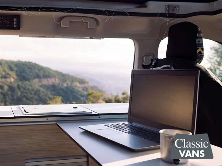 working remotely from a van